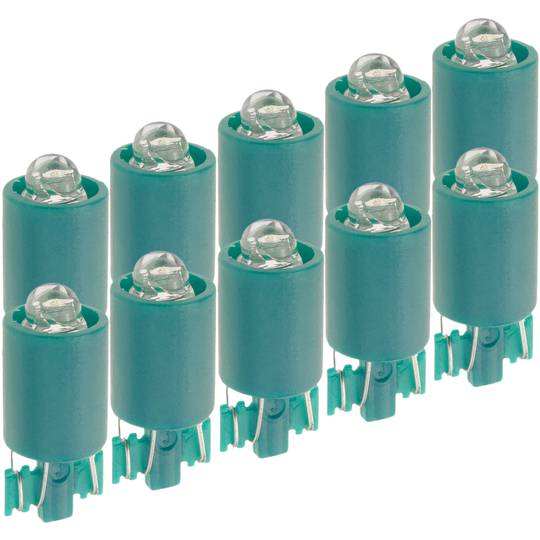 Luz piloto LED 9mm 12VDC cor verde 10-pack