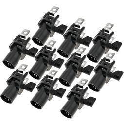 Portalámparas para luz LED piloto de 9mm 12VDC con dos terminales 10-pack