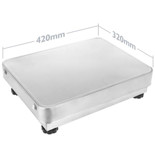 Balança industrial de plataforma 42x32 cm. Bàscula portàtil d'acer inoxidable 150 Kg
