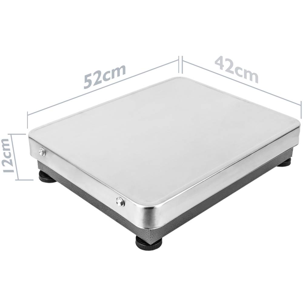 Bilancia industriale con piattaforma di 52x42 cm in acciaio inox e portatile da 300 kg