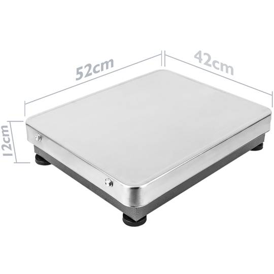 Bilancia industriale con piattaforma di 52x42 cm in acciaio inox e portatile da 300 kg