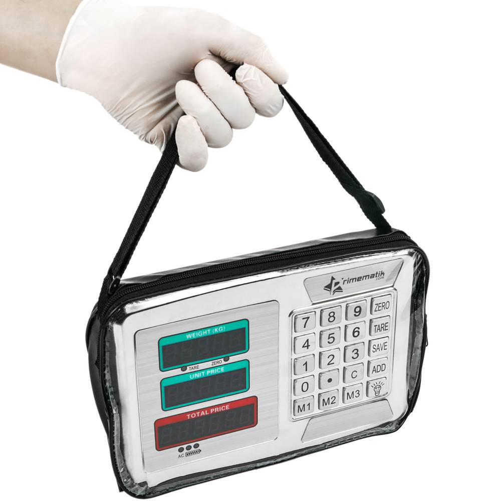 Bilancia industriale con piattaforma di 52x42 cm in acciaio inox e portatile da 300 kg