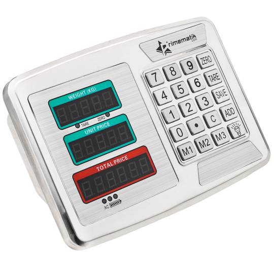 Bilancia industriale con piattaforma di 52x42 cm in acciaio inox e portatile da 300 kg