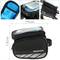 Bolsa para cuadro de bicicleta con 3 compartimentos. Ventana transparente táctil para teléfono