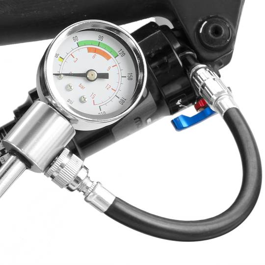 Universal Motorcycle Fork & Shock Absorber Pressure Gauge Hand Pump 0.1-1.0 bar
