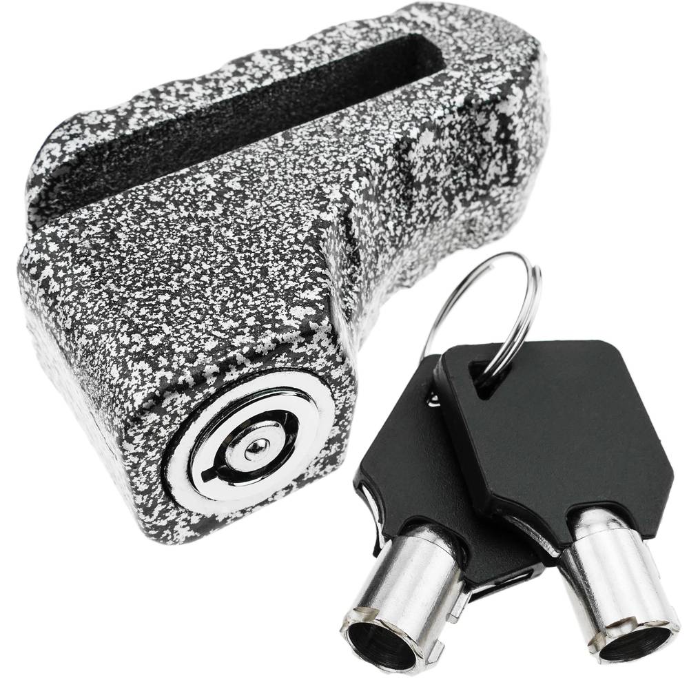 Anti-theft padlock for disk brake with key lock for bicycle bike and motorbike gray