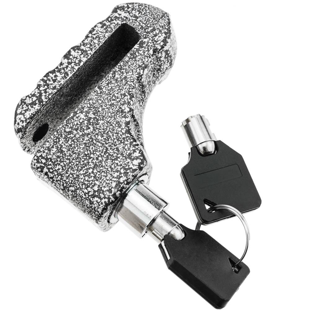 Anti-theft padlock for disk brake with key lock for bicycle bike and motorbike gray