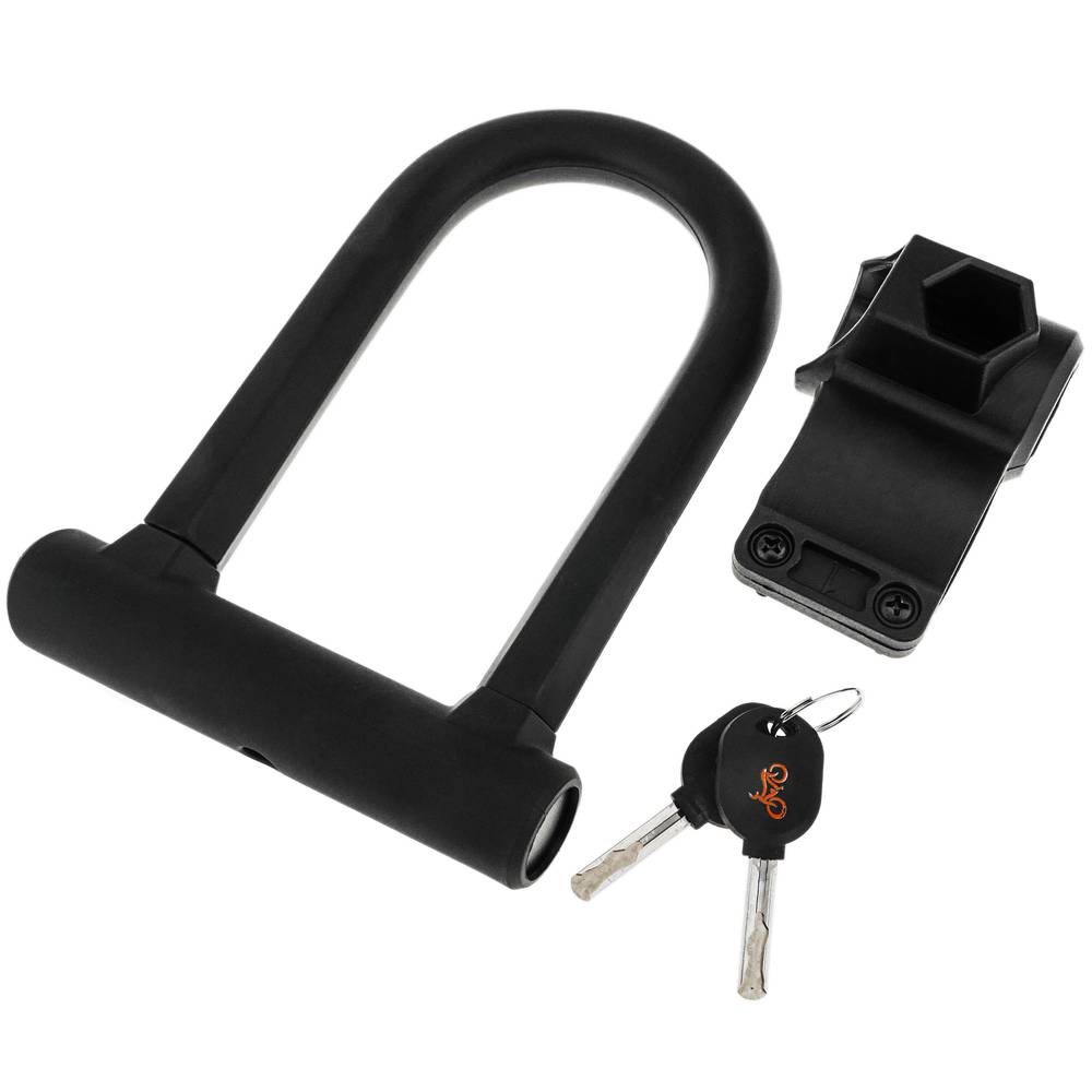 Candado antirrobo de acero para bicicleta y motocicleta 130 x 200 mm en forma de U con llave