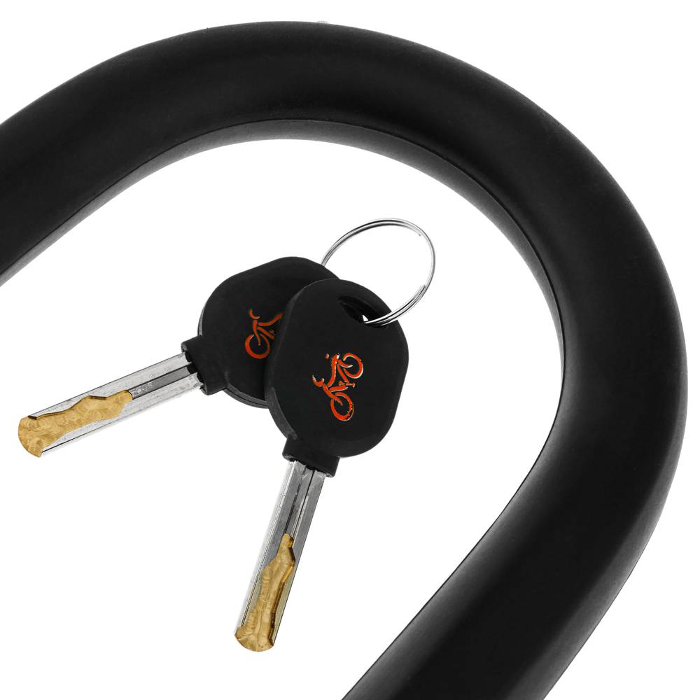 Candado antirrobo de acero para bicicleta y motocicleta 130 x 200 mm en forma de U con llave