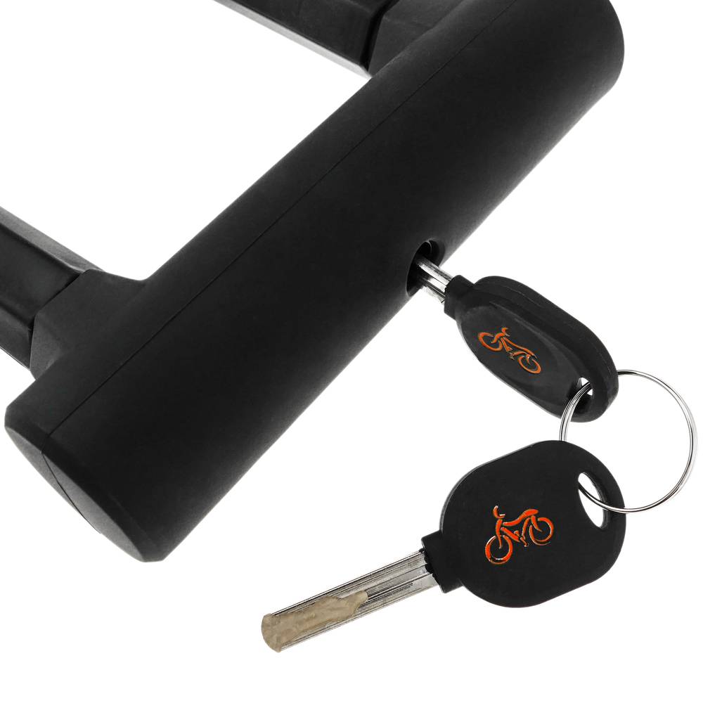 Candado antirrobo de acero para bicicleta y motocicleta 130 x 200 mm en forma de U con llave