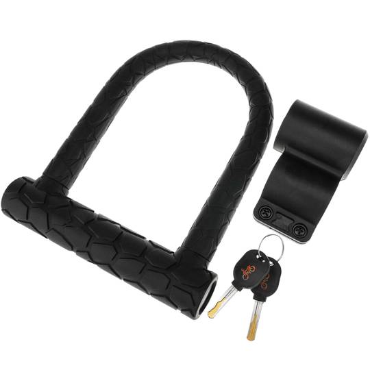 Candado antirrobo de acero para bicicleta y motocicleta 160 x 200 mm en forma de U con llave