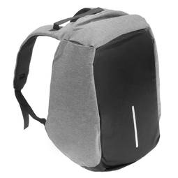 Sac à dos antivol gris pour ordinateur portable avec port de chargement USB
