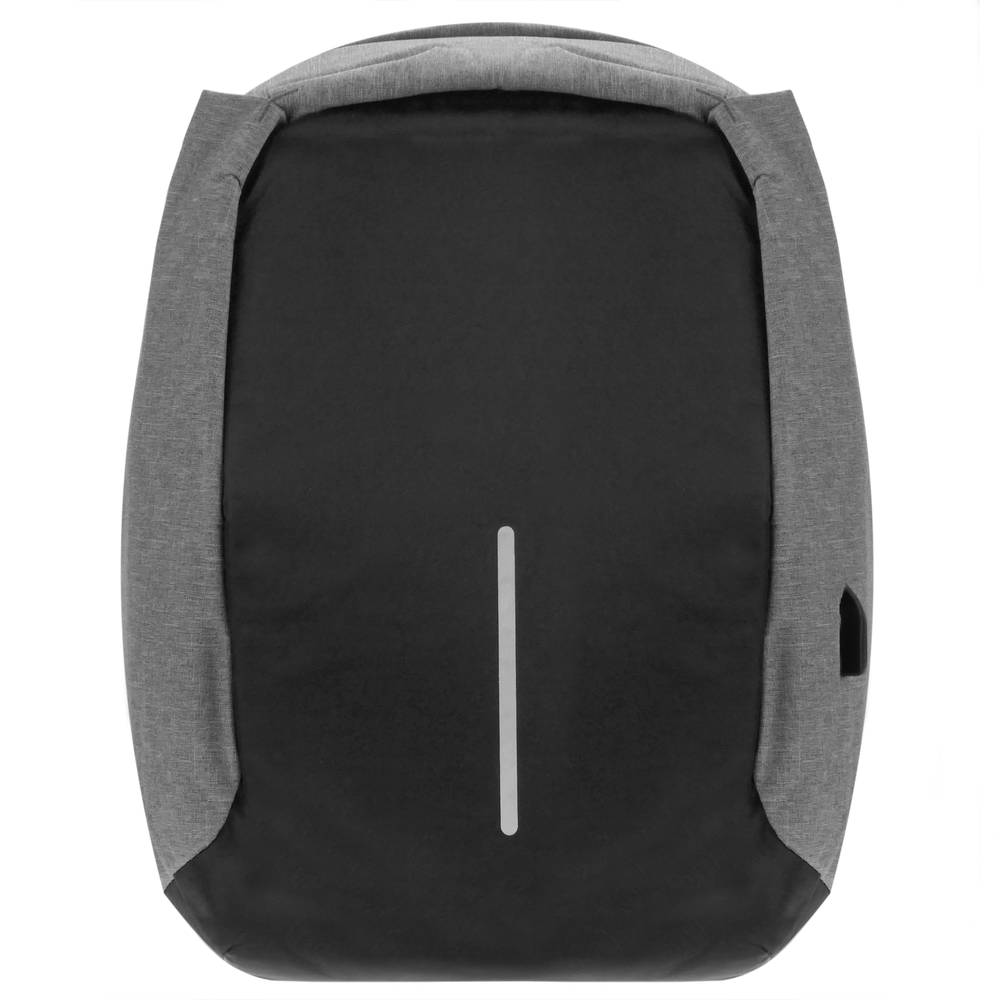 Sac à dos antivol gris pour ordinateur portable avec port de chargement USB