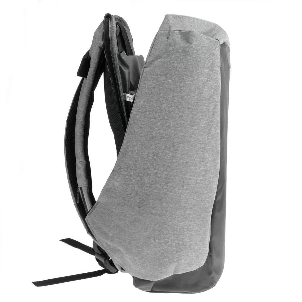 Sac à dos antivol gris pour ordinateur portable avec port de chargement USB