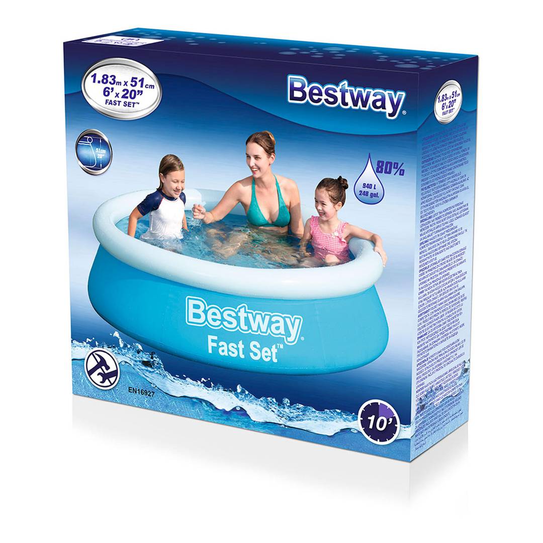 Fast Set-Pool von 183 x 51 cm mit einem Fassungsvermögen von 940 l von Bestway 57392