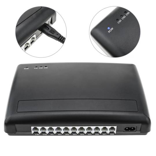 Centralita telefónica de 2 líneas y 8 extensiones PBX PABX PSD-208L