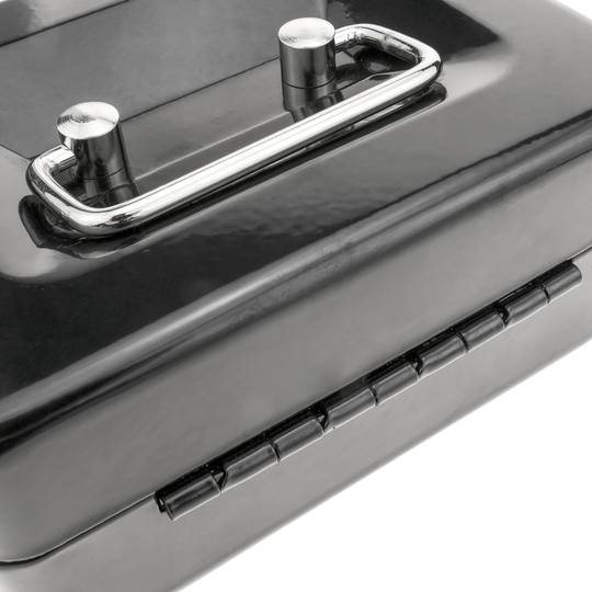 Portable metal cash box for bank notes and coins 125 x 95 x 55 mm