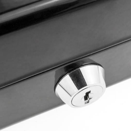 Portable metal cash box for bank notes and coins 125 x 95 x 55 mm