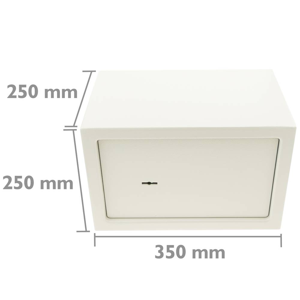 Caixa forta de seguretat d'acer i amb claus 35 x 25 x 25 cm beix