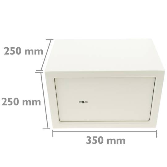 Caixa forta de seguretat d'acer i amb claus 35 x 25 x 25 cm beix