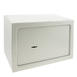 Stalen kluis en met sleutels 31 x 20 x 20 cm beige