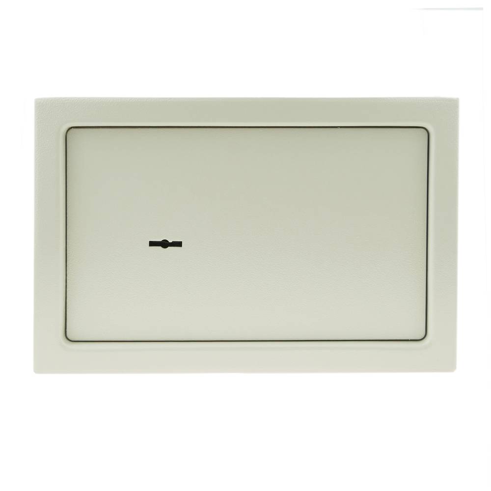 Sejf stalowy i klucze 31 x 20 x 20 cm beżowy
