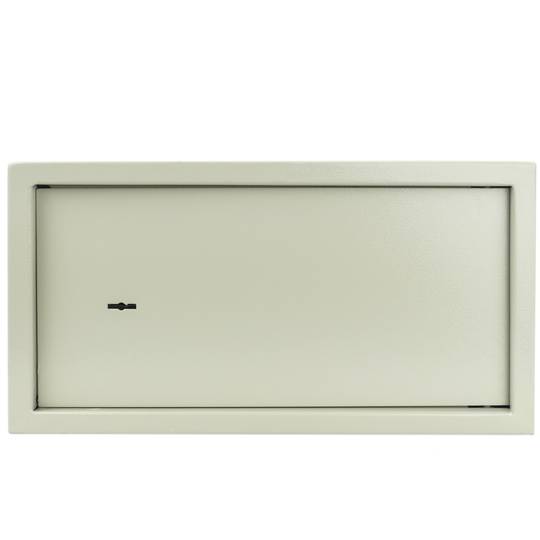 Wandtresor Stahl mit Schlüssel Mauertresor Möbeltresor  Wandeinbautresor 44 x 38 x 23 cm beige