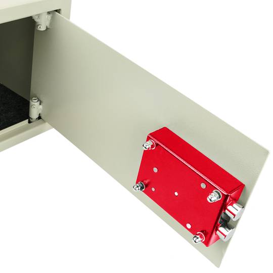 Wandtresor Stahl mit Schlüssel Mauertresor Möbeltresor  Wandeinbautresor 44 x 38 x 23 cm beige