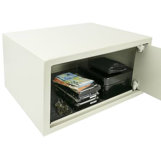 Wandtresor Stahl mit Schlüssel Mauertresor Möbeltresor  Wandeinbautresor 44 x 38 x 23 cm beige