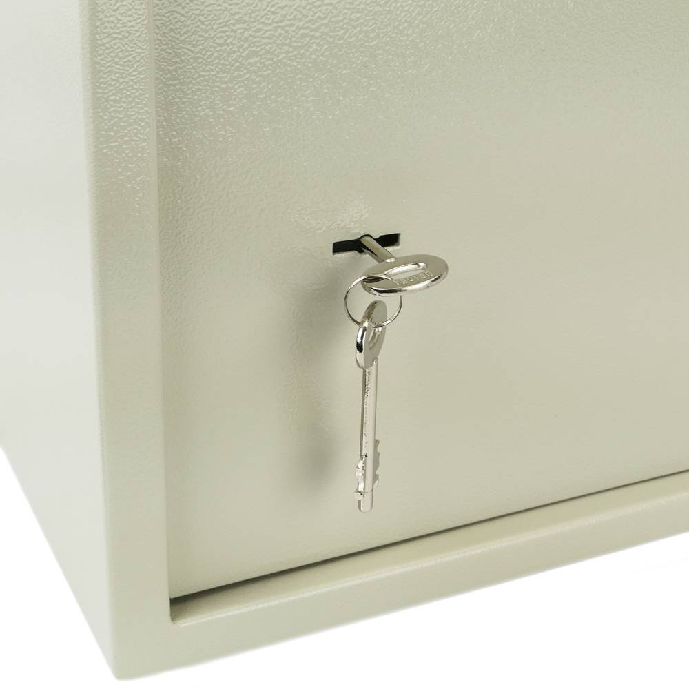 Wandtresor Stahl mit Schlüssel Mauertresor Möbeltresor  Wandeinbautresor 44 x 38 x 23 cm beige