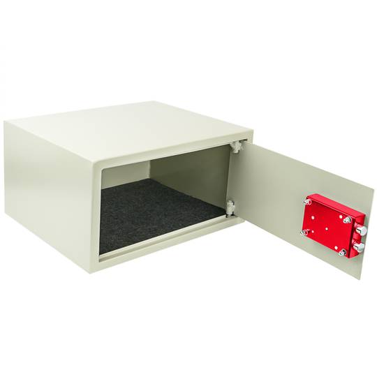 Wandtresor Stahl mit Schlüssel Mauertresor Möbeltresor  Wandeinbautresor 44 x 38 x 23 cm beige