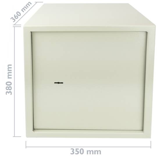 Security money safe key operated in steel wallmount 35 x 36 x 38 cm beige