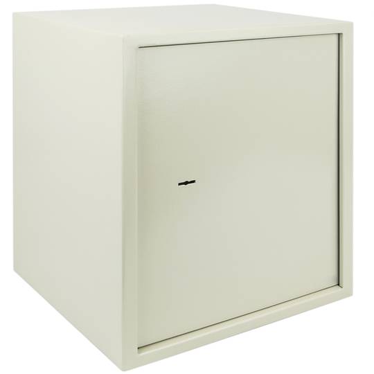 Stalen kluis en met sleutels 36 x 33 x 50 cm beige