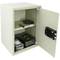 Stalen kluis en met sleutels 36 x 33 x 50 cm beige