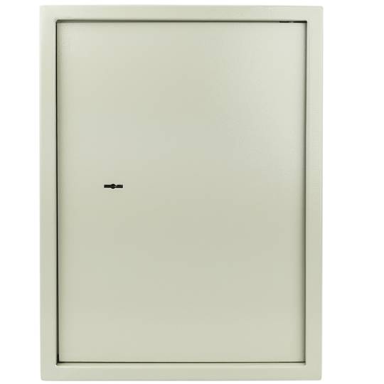 Stalen kluis en met sleutels 36 x 33 x 50 cm beige