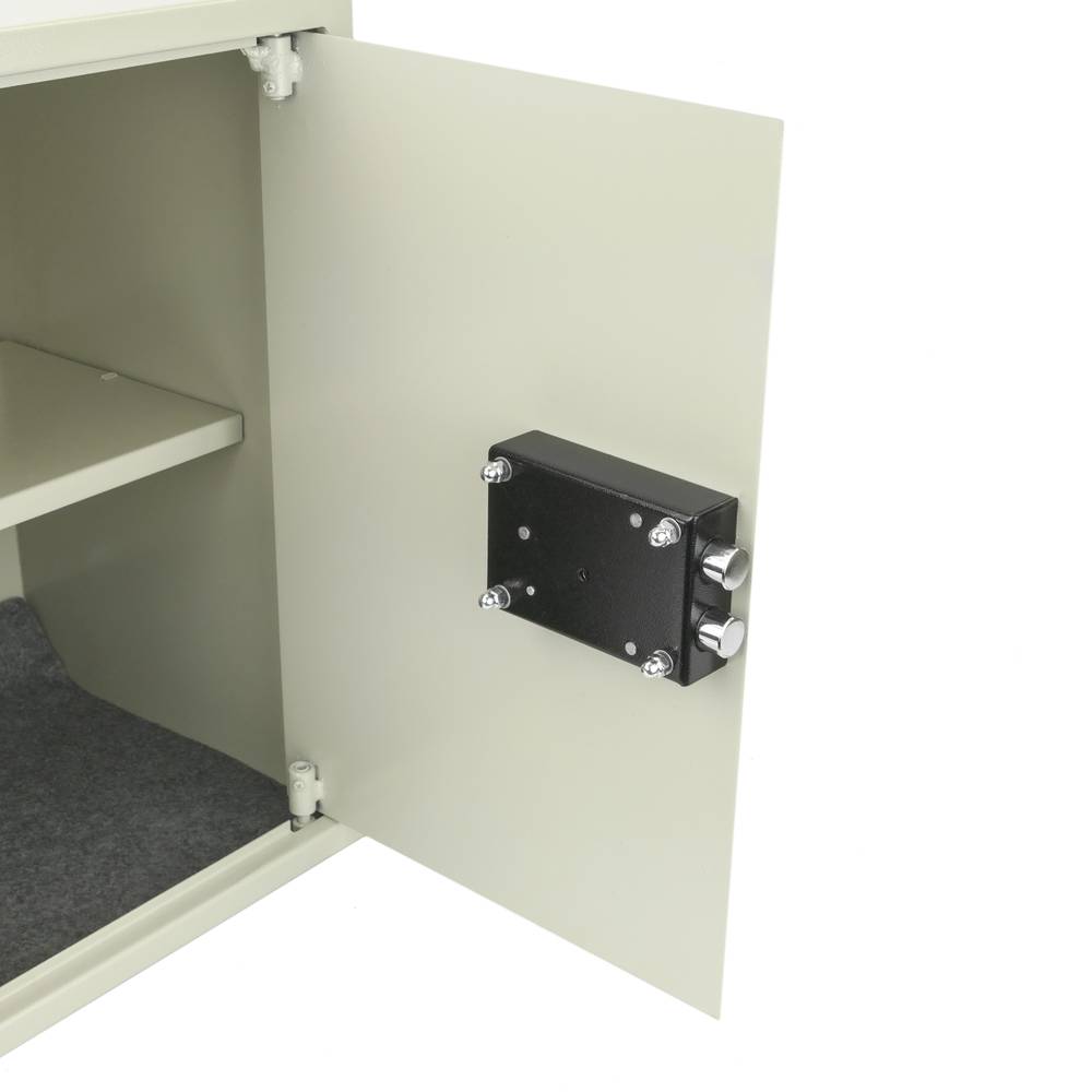 Stalen kluis en met sleutels 36 x 33 x 50 cm beige