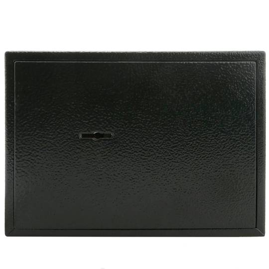 Security money safe key operated in steel wallmount 19 x 14 x 14 cm black