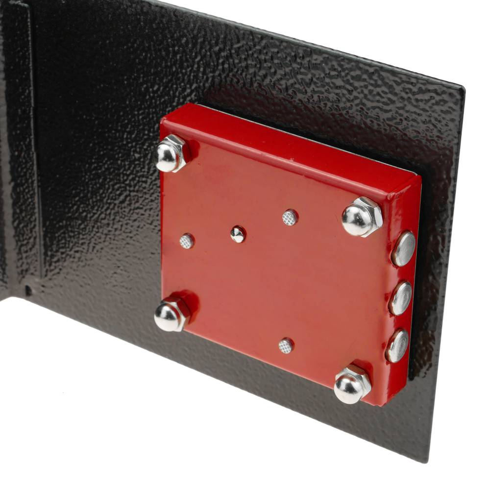 Security money safe key operated in steel wallmount 19 x 14 x 14 cm black