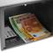 Security money safe key operated in steel wallmount 19 x 14 x 14 cm black