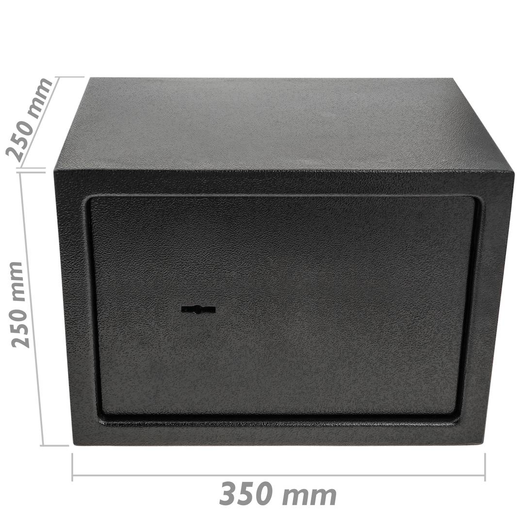 Wandtresor Stahl mit Schlüssel Mauertresor Möbeltresor  Wandeinbautresor 35 x 25 x 25 cm schwarz