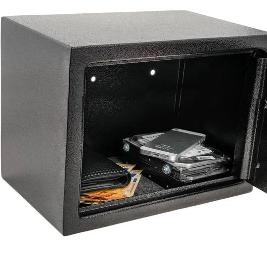 Wandtresor Stahl mit Schlüssel Mauertresor Möbeltresor  Wandeinbautresor 35 x 25 x 25 cm schwarz