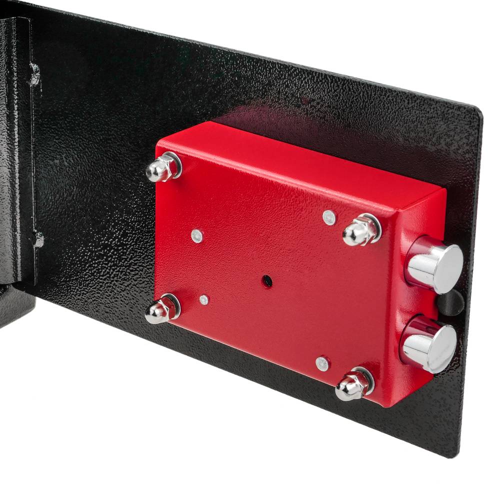 Caja fuerte de seguridad de acero beige con llaves 31 x 20 x 20 cm