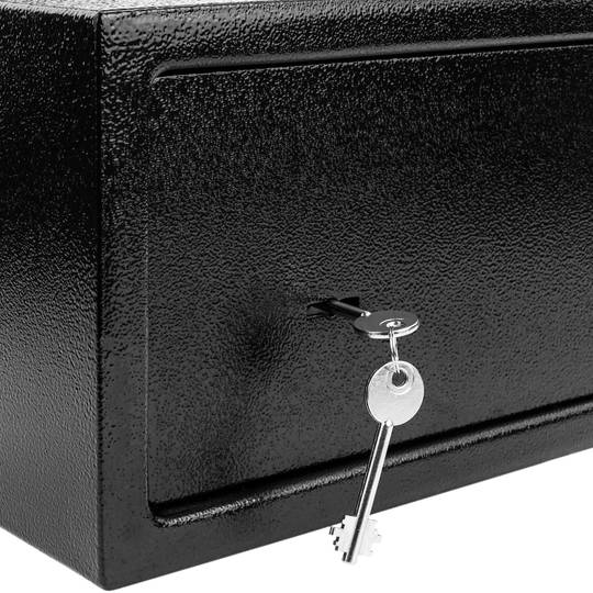 Cofre de segurança de aço e com chaves 43 x 35 x 20 cm preto
