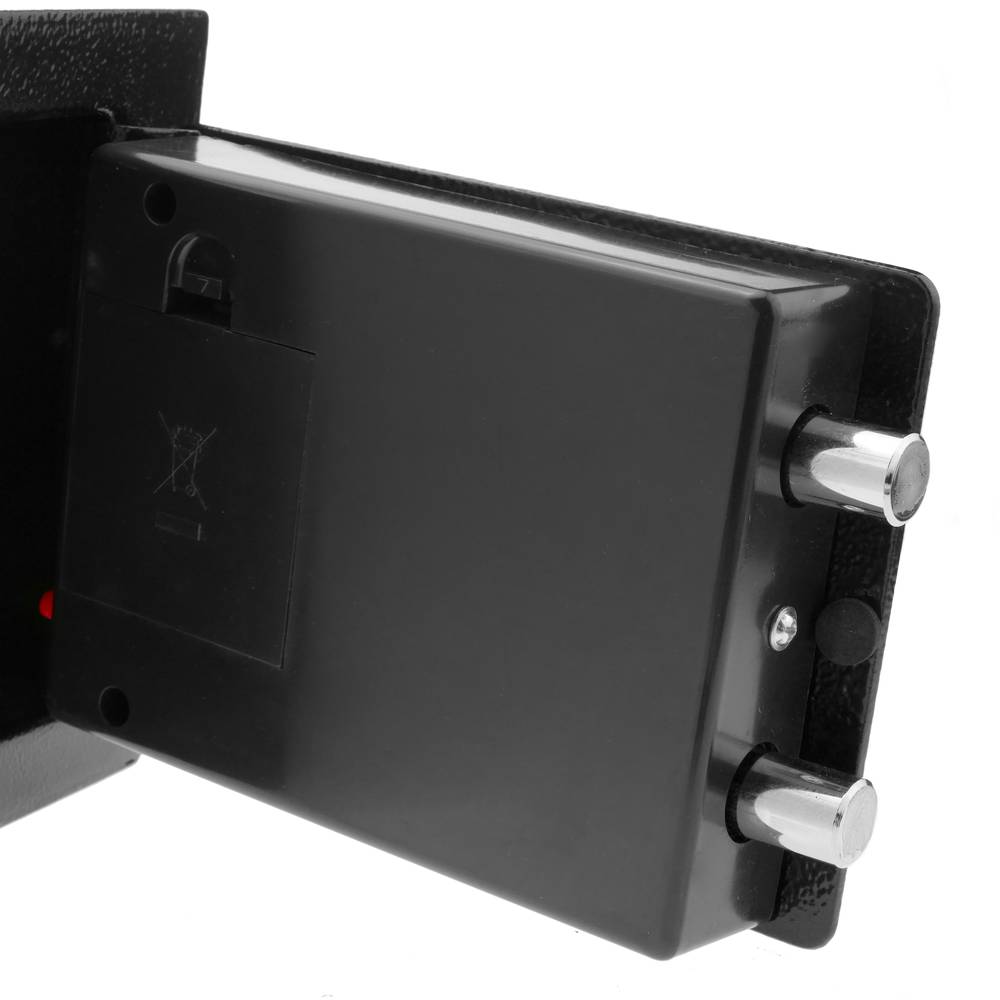 Caja fuerte de seguridad de acero con código electrónico digital 23x17x17cm negra