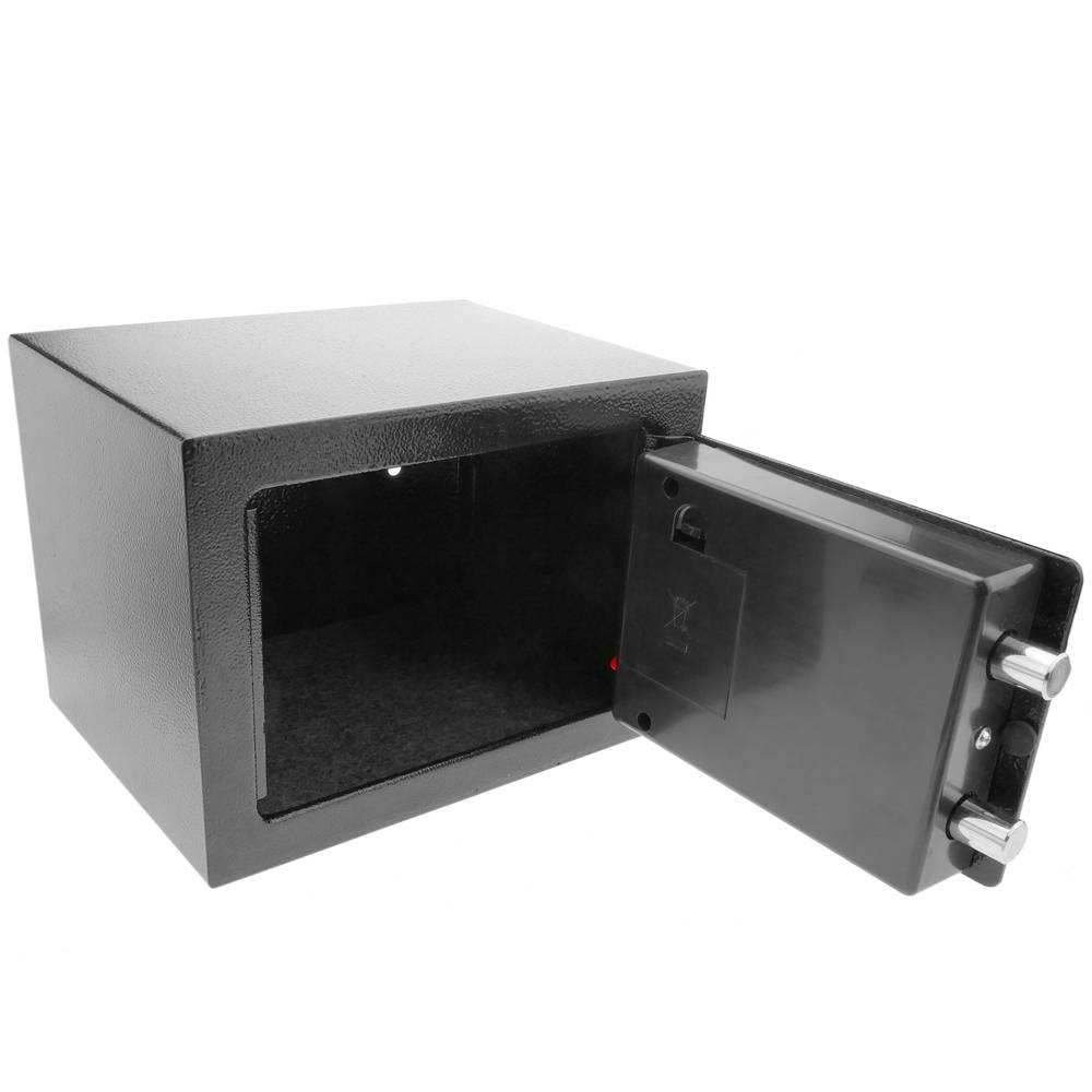 Caja fuerte de seguridad de acero con código electrónico digital 23x17x17cm negra