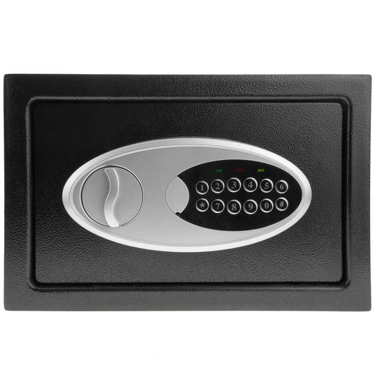 Coffre-fort mural de sécurité en acier à code électronique numérique 31x20x20cm noir
