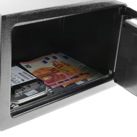 Coffre-fort mural de sécurité en acier à code électronique numérique 31x20x20cm noir