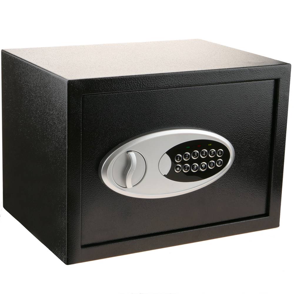 Coffre-fort mural de sécurité en acier à code électronique numérique 35x25x25cm noir