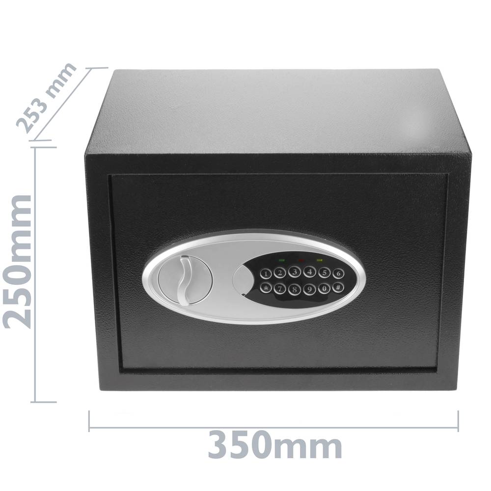 Coffre-fort mural de sécurité en acier à code électronique numérique 35x25x25cm noir