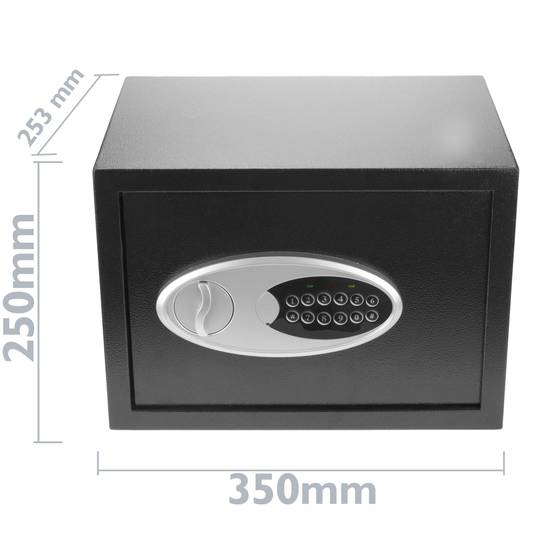 Coffre-fort mural de sécurité en acier à code électronique numérique 35x25x25cm noir